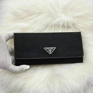 Prada Black Nylon  Long Wallet